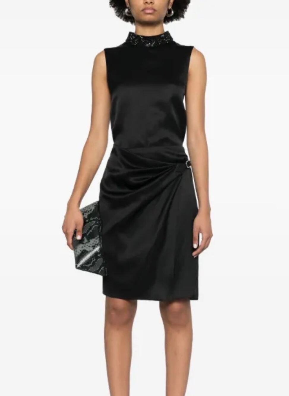 Tom Ford Crystal Neckline Embellished Sleeveless Top in Black 36 S